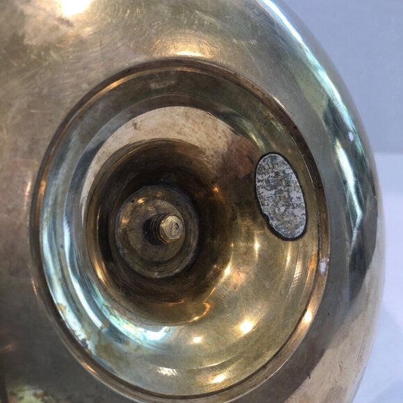 Vintage Brass Candlestick Candle Holder Drip Tray Finger Hole Large 5" Heavy - Picture 5 of 8